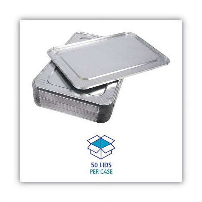Aluminum Steam Table Pan Lids, Fits Full-Size Pan, Deep,12.88 x 20.81 x 0.63, 50/Carton Aluminum Steam Table Pan Lids, Fits Full-Size Pan, Deep,12.88 x 20.81 x 0.63, 50/Carton