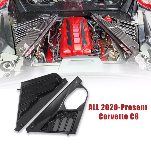 ELITEWILL REAL CARBON FIBER Engine Bay Panel Cover GM Factory Style For 20-UP Corvette C8