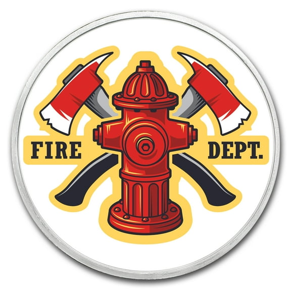 1 oz Silver Colorized Round - APMEX (Firefighter)