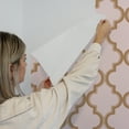 thumbnail image 5 of Tempaper Marrakesh Pink & Metallic Gold Peel and Stick Wallpaper, 20.5" x 16.5', 5 of 8