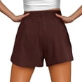 thumbnail image 4 of Diufon Women's Athletic Shorts Elastic High Waisted with Zip Pockets Sporty Workout Quick Dry Running Shorts, 4 of 9