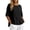 Black, variant on Mid Sleeve Tops For Women Loose Solid Color Elbow Length Crew Neck T Shirts Breathable Dressy Casual Blouses Basic Tee Yellow XXL