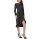 thumbnail image 4 of VESTIDO DE FIESTA CON BRILLO PARA MUJERES INSPIRE CHIC Cuello Redondo Manga Larga Volantes Alto Bajo Vestido M Negro, 4 of 6