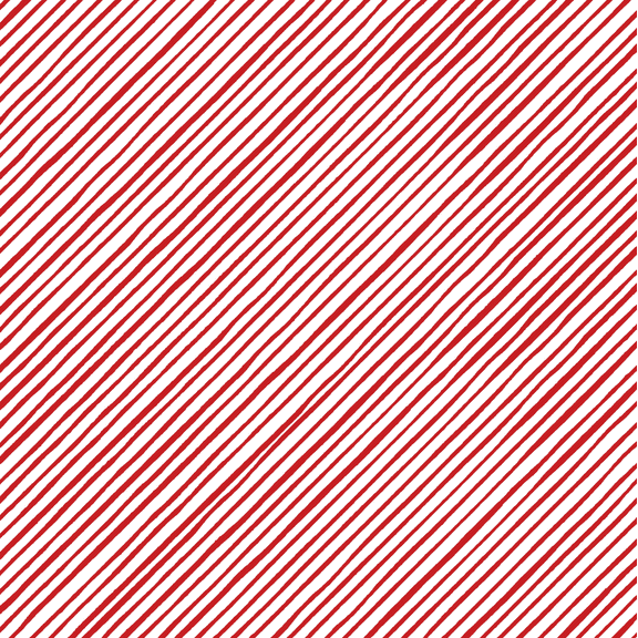 Quirky Bias Stripe White / Red Fabric Yard