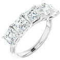 thumbnail image 2 of Pompeii 5Ct Asscher Cut Moissanite Five Stone Wedding Ring Anniversary Band White Gold (,), 2 of 4