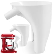 2 PCS Flour Funnel for KitchenAid Mixer 7 Qt, Anti-Splash Attachment for Tilt-Head Stand Mixer 7 Quart (KSM70), Dishwasher Safe No-Mess Baking Tool, Easy Pour Accessory (White)