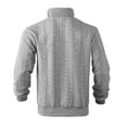 thumbnail image 5 of Men's Retro Stand Collar Zip-Up Sweatshirt, Casual Loose Fit Heavyweight Knit Jacquard Pullover, Fall Winter Long Sleeve Top,Light Gray,XL, 5 of 8