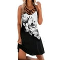 thumbnail image 1 of Mujeres Vintage Daily Summer Sin mangas Lace Up Pullover Dress Vintage Print Hollow Out V-Neck Sundress Vintage Dress Fridja hjkh5877, 1 of 6