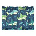 thumbnail image 7 of Yayeee Kitchen Curtains Tier Pair Light Filtering 27"x24" Rod Pocket Short Cafe Window Panel, Sharks Pattern, 7 of 7