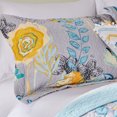 thumbnail image 2 of Global Trends Wildflower Contemporary 100% Cotton Pillow Sham, Gray, Standard 20x26-inch, 2 of 3