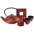 thumbnail image 1 of CUISILAND Théière en Fonte Rouge 37oz avec 4 Tasses, 1 of 5