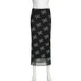thumbnail image 3 of SXcggal Ladies Bow Printed Mesh Double Layer Sweet Low Waist Hip Skirt Long Skirt Halter Skirt Saree Stylish Comfortable Distinctive Women's Skirt, 3 of 8