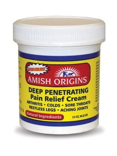 3 Pack Amish Origins Deep Penetrating Pain Relief Cream 3.5 oz(99.22 g) Each by