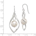 thumbnail image 4 of Sterling Silver Twist Dangle Simulated Pearl Earrings (42 X 11) Made In Thailand qe8960, 4 of 5