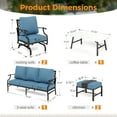 thumbnail image 3 of Sophia&William 7 Seat Patio Conversation Set Outdoor Sofa Furniture Set with Marble Table & Ottomans, Navy Blue, 3 of 8