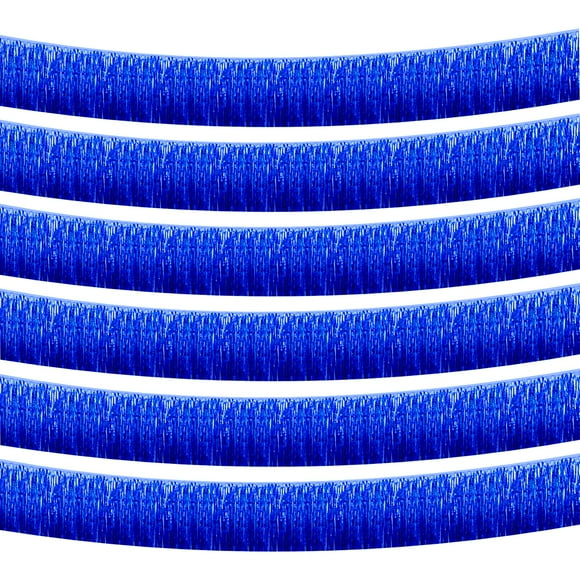 Guirnalda con flecos de aluminio, serpentinas metálicas, 10 pies, 6 unidades, color azul
