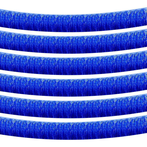 Guirnalda con flecos de aluminio, serpentinas metálicas, 10 pies, 6 unidades, color azul