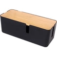thumbnail image 1 of FrostHike Cable Management Box with Bamboo Lid Small Cable Organizer Box for Extension Cord Power Stripe Surge Protector Wire Management Concealer Organizer Cover Hider (Black), 1 of 5