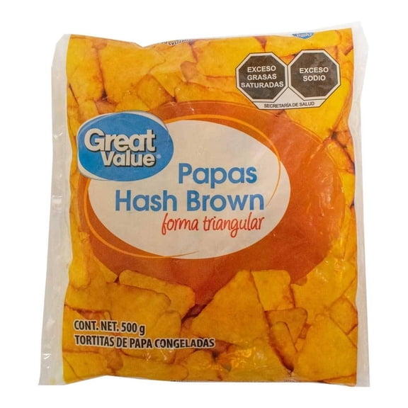 Papas Great Value Hash Brown forma triangular 500 g