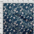 thumbnail image 2 of oneOone Cotton Poplin Navy Blue Fabric Leaves & Flower Floral Diy Clothing Quilting Fabric Print Fabric By Yard 42 Inch Wide, 2 of 4