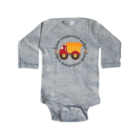 

Inktastic Future Construction Worker Truck Gift Baby Boy Long Sleeve Bodysuit