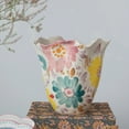 thumbnail image 4 of Creative Co-Op Hand Painted Stoneware Planter with Painted Florals, Multicolor, 4 of 5