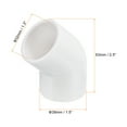 thumbnail image 2 of Uxcell 45 Degree Elbow Pipe Fittings 1" Furniture Grade UPVC Fitting Connectors White 3 Pack, 2 of 6