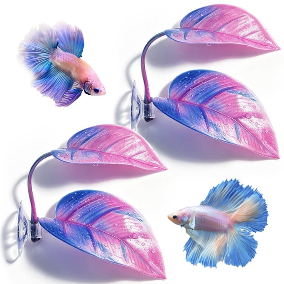 Betta Hammock 2pcs Betta Bed Purple Plastics Leaf Tank Accessories