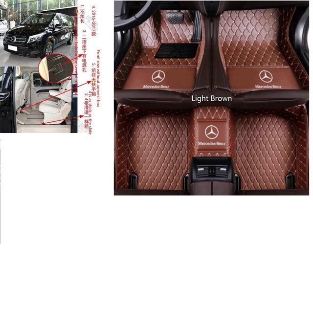 Mercedes-Benz V-Class 2016~2017 7seats Short axis B Waterproof Leather Car Floor Mats Car Carpet