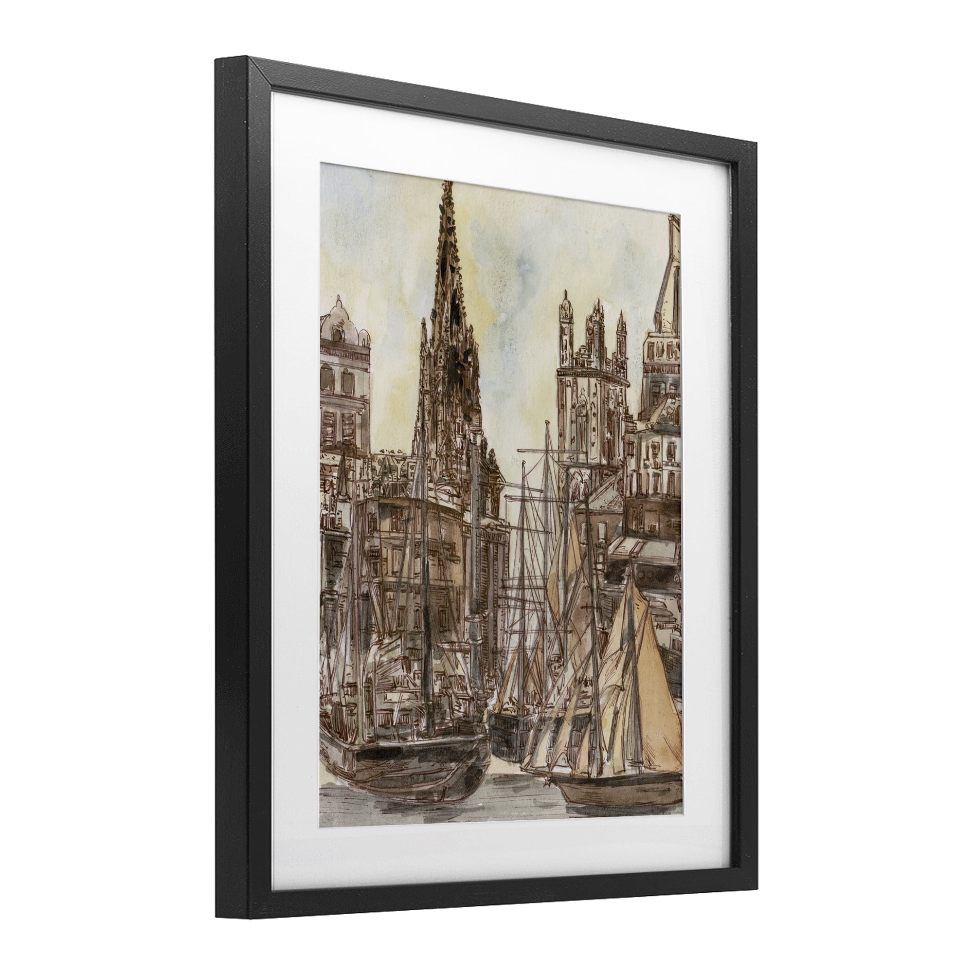 Stupell Industries Salted Remnants Harbor Black Framed Print Under Glass, design by Melissa Wang