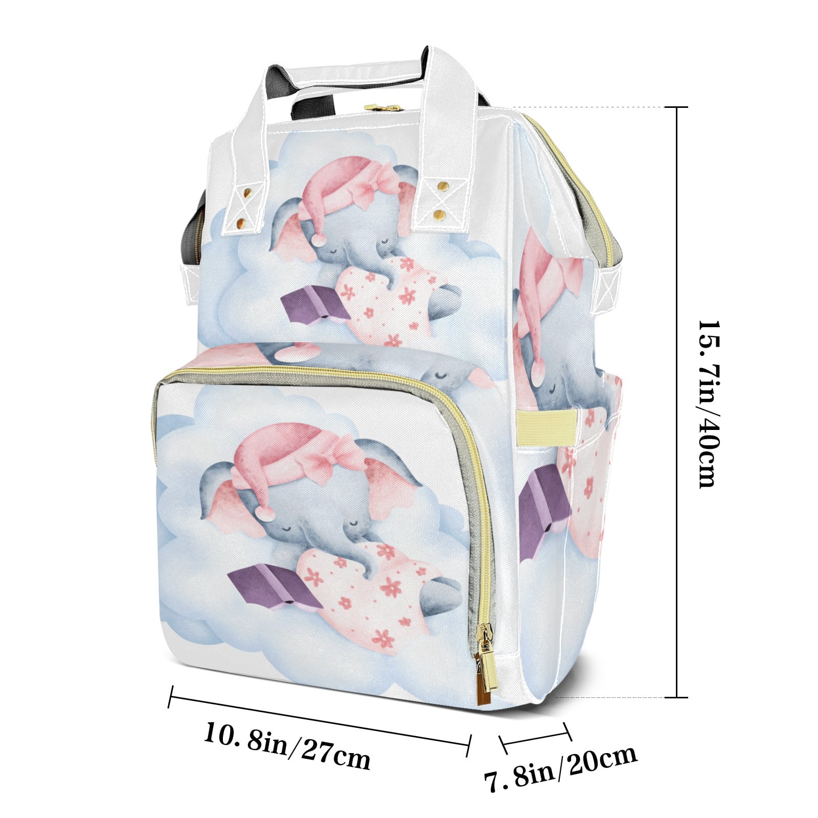 Elephant Diaper Backpack – Large Capacity, Insulated Baby Bottle Pocket, Multifunctional Mommy Bag for Boys & Girls