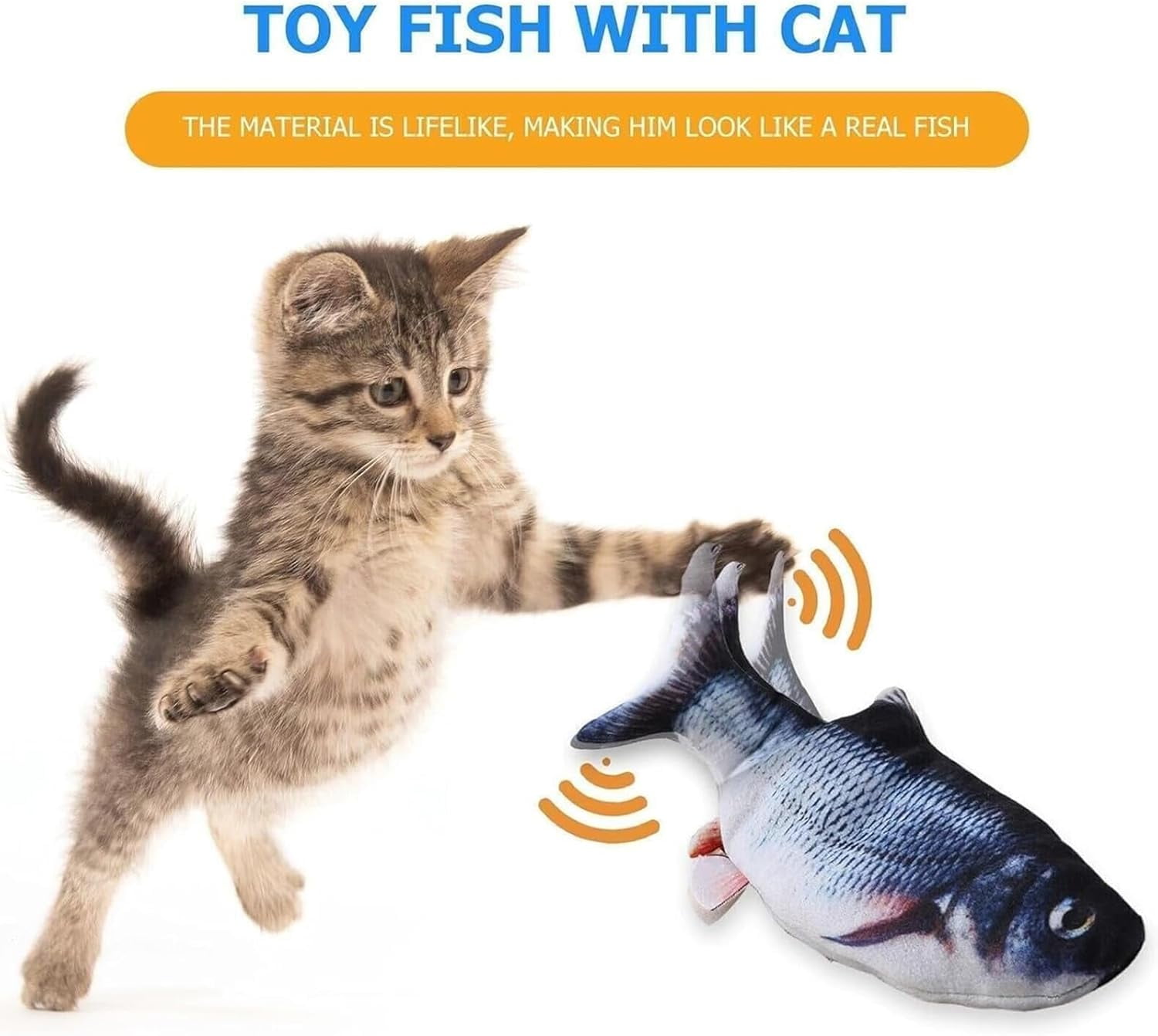 Vibrating Fish for Dogs, Floppy Fish Dog Toy, Moving Dog Toy, Realistic Flopping Fish Rocking Dog Toy, Interactive Dog Toys for Small Large Dogs, Dog Toys for Aggressive Chewers(B,Remote control)