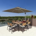 thumbnail image 3 of Gymax 10 Ft Square Offset Hanging Patio Umbrella 360 Degree Tilt Tan, 3 of 10