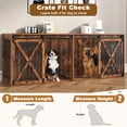 thumbnail image 5 of Nordee 94.5" XXXL Dog Crate Furniture for 2 Large Dogs, Heavy Duty Double Dog Cage Extra Large Breed, 35.4" Tall Thick Wooden Dog Kennel TV Stand with Divider, Rustic Brown, 5 of 6