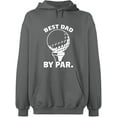 thumbnail image 2 of OXI Hoodie Sweatshirt - Best Dad By Par, Basic Casual Hoodie for Men's and Women Fleece Hoodie Long Sleeve - Graphite Heather Small, 2 of 3