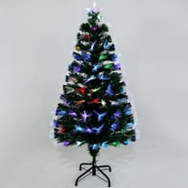 Uten 6ft Pre-Lit Artificial Fiber Optic Christmas Tree with 7-Color Lights, Includes Star Topper & Sturdy Base for Holiday Decor