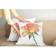 thumbnail image 2 of Ambesonne Rose Throw Pillow Cover 2 Pack, Lively Petals Botany Art, 20", Green Orange Coral, 2 of 5