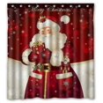 thumbnail image 2 of Cortina de ducha impermeable ZHAOCHENG Dream Santa 72 x 72 pulgadas para decoración de baño, 2 of 5