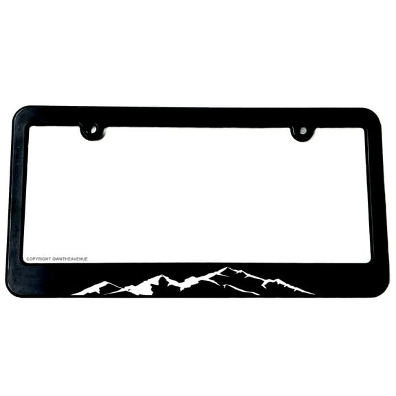 Mountain Range Nature Hiking Camping Slim Style License Plate Frame