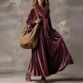 thumbnail image 4 of Jowdiw Velvet Dress for Women Plus Size Long Sleeve Cowl Neck Loose A Line Maxi, 4 of 6