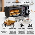 thumbnail image 4 of SiMbae - Estación de desayuno 3 en 1, incluye cafetera, plancha antiadherente y horno tostador de 4 rebanadas, versátil desayuno para apartamentos, cocina, color negro, 4 of 5
