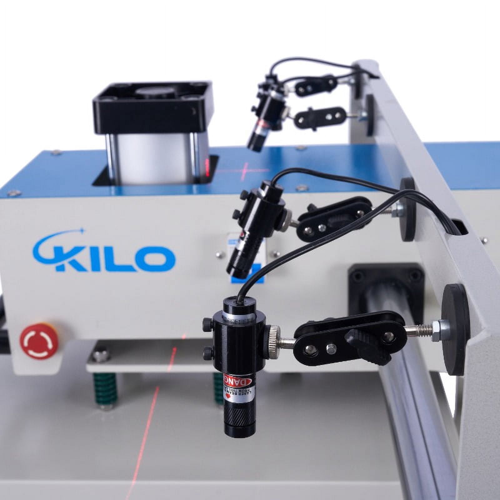 Heat Press Machine with Infrared Positioning, High-Performance 16" x 24" Pneumatic Up Sliding Dual Platen Heat Press Machine, White+Blue
