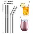 thumbnail image 2 of Pajitas cortas de Metal para niños, pajitas de acero inoxidable 304, pajitas ecológicas reutilizables para beber, vasos de cóctel y Bar, 4 Uds., 2 of 4