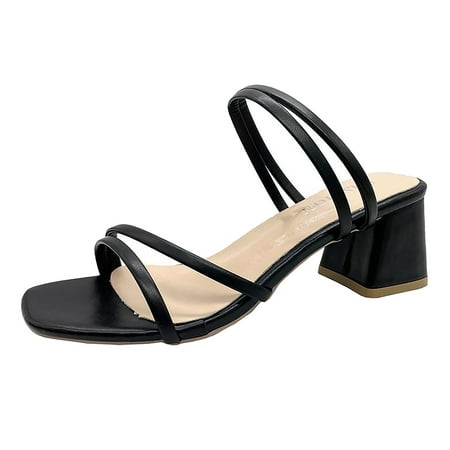 

ZHAGHMIN Women S Fluffy Women S Summer High Heeled Thick Heeled Open Toe Sandal With Square Head Wedge Sandals For Women Womens Walking Sandals Size 9 Wide Tan Wedge Sandals For Women Beach Sandals