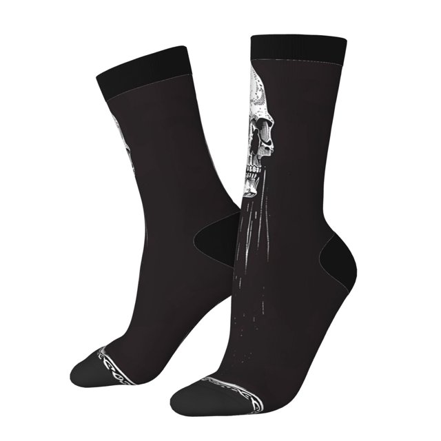 Balery Gothic Skull Drape Calcetas Largas con Estampado para Hombre y Mujer – Suaves y Transpirables, Talla Única (US 5-11)