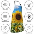 thumbnail image 5 of Kdxio Sky Golden Sunflower Field B Apron with Pockets Adjustable Kitchen Aprons for Men Women Waterproof Aprons for Cooking,Drawing,Crafting, Baking Household Cleaning, 5 of 5