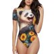 thumbnail image 1 of Balery Elegant Cute Panda Sunflower Body de cuello redondo de manga corta para mujer Tops de manga corta Tops básicos-X-Large, 1 of 7