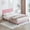 Pink+Linen+Queen, variant on LHYY Twin Size L-Shaped Corduroy Daybed,Upholstered Bed Frame with 2 Storage Drawers,Beige