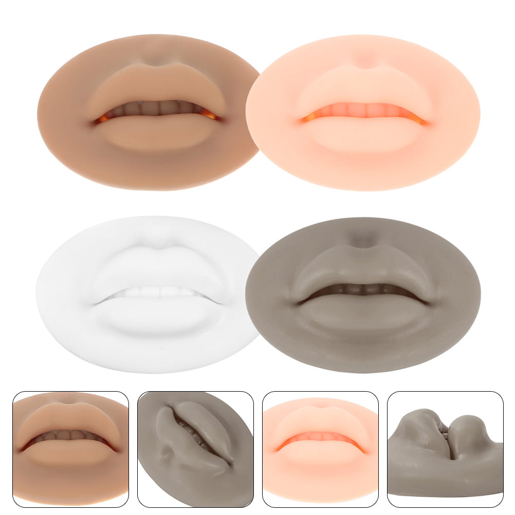4PCS SILICONE TATTOOS Lips Softer Tattoos Practice Lips Portable Fake Lips  EUR 11,91 - PicClick IT