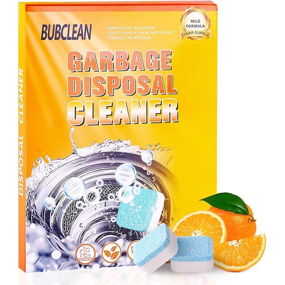 Bubclean Garbage Disposal Cleaner and Deodorizer, Fresh Citrus Scent, Strength Garbage Disposal Cleaner Deodorizer Tablets,24 Tablets
